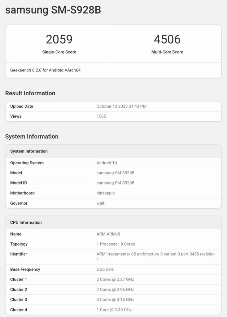 Snapdragon 8 Gen3 Regular Version on Galaxy S24 Ultra